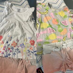 2 tops and 1 pair of shorts